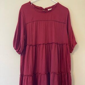 Red Babydoll Dress Women